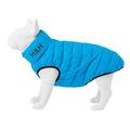 Hugo & Hudson Reversible Dog Puffer Jacket Coat - Light Blue & Grey - XS25