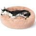 Calming Dog Beds for Small Medium Large Dogs - Round Donut Washable Dog Bed Anti-Slip Faux Fur Fluffy Donut Cuddler Anxiety Cat Bed Fits up to 15-100 lbs