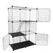 Pet Fence Cute Cat Cage Stable Pet Wire Cage 24 Pieces Foldable 3-Tier Indoor