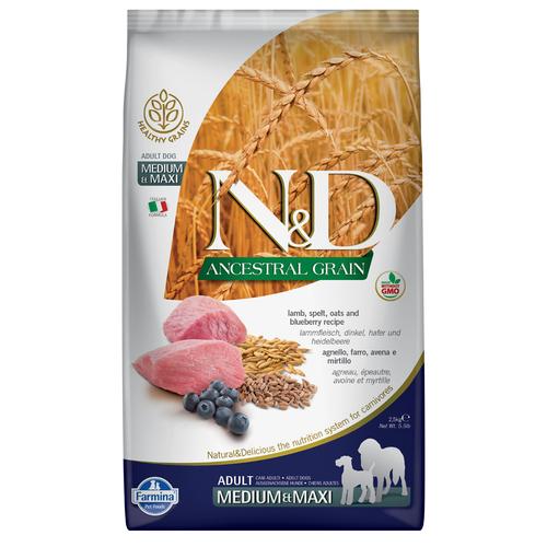Farmina N&D Ancestral Grain Adult Medium & Maxi mit Lamm & Blaubeere – 12 kg