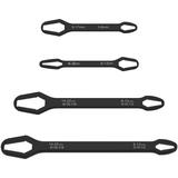 Welpettie 4Pcs Multifunctional Wrench Set Double-head Torx Wrench 5/16inch-7/8inch and 1/8inch-11/16inch Self-tightening Spanner Hand Tools Heavy Duty Metal Ratchet Wrench for Car Bicycle Repair