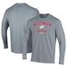Men's Under Armour Gray Wisconsin Badgers Soccer Arch Over Performance Long Sleeve T-Shirt