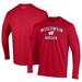 Men's Under Armour Red Wisconsin Badgers Soccer Arch Over Performance Long Sleeve T-Shirt