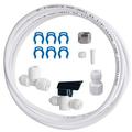 Aquasure Ice Maker Water Line Kit with Shut-Off Valve 25 Food Grade 1/4 Tubing Quick Connect Fittings Secure Locking Clips Leak Free Design US Customer Support 1 Year Warranty