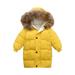 Kids Hooded Jacket Boys Girls Faux Fur Thicken Warm Black Parka Kids Coat Winter Hooded Long Cotton Down Jackets Outerwears Children Clothing School Jackets Outwear Coat