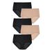 Plus Size Women's Nylon Brief 5-Pack by Comfort Choice in Nude Black Pack (Size 8) Underwear