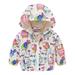 YDOJG Kids Clothing Toddler Kids Baby Grils Boys Long Sleeve Cartoon Print Zipper Hooded Coat Jacket