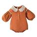 JDEFEG Kids Set Chickpea Baby Clothes Kids Girls Outfits Girls Long Sleeves Soild Jumpsuit Romper Cute Clothes Birthday Baby Girl Girls Pajama Sets Polyester Orange 100