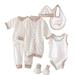 JDEFEG Preemie Baby Girl Clothes Set +Bib+Sock Set Tops+Hat+Pants Girl Baby 8Pcs Outfits Boy Shose+Romper Girls Outfits&Set Preemie Twin Girls Baby Clothes Cotton Blend Multicolor One Size