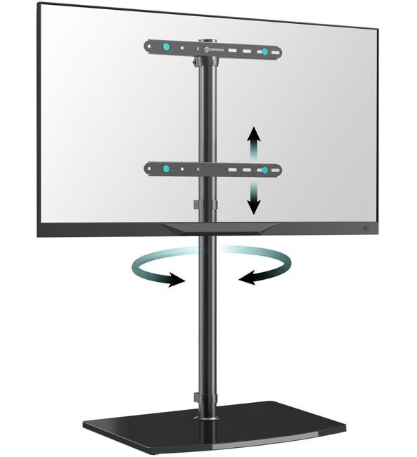 ONKRON TV Bodenständer für 30-60 Zoll, bis 41 kg, höhenverstellbar & schwenkbar, max 400x400 VESA, Schwarz TS5065-B Image