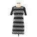 BCBGeneration Casual Dress - Shift: Black Fair Isle Dresses - Women's Size 2X-Small