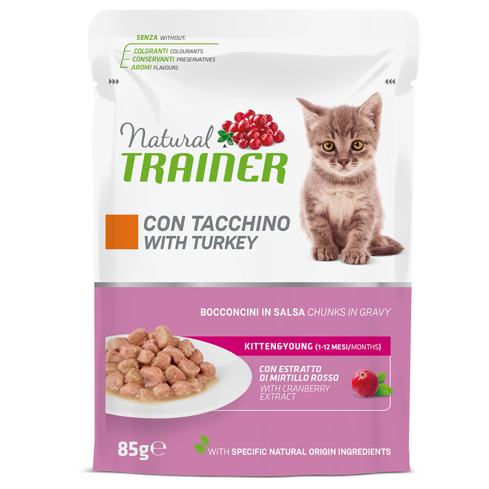 Natural Trainer Kitten & Young - Set %: 24 x 85 g Tacchino