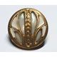 "1 rare antique button with sheaves of wheat design made of brass over Mother of Pearl. 1900s. Loop shank. 7/16 \" or 11 mm. MB210"