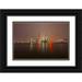 Zuckerman Jim 18x13 Black Ornate Wood Framed with Double Matting Museum Art Print Titled - China Shanghai Downtown buildings at night