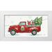 Brissonnet Daphne 18x11 White Modern Wood Framed Museum Art Print Titled - Christmas in the Country iv - Wreath Truck Crop