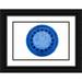 Murdock Ramona 18x13 Black Ornate Wood Framed with Double Matting Museum Art Print Titled - Man Hole Cover in Blue