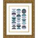 Urban Epiphany 25x32 Gold Ornate Wood Framed with Double Matting Museum Art Print Titled - MidCentury Teal Purple 2