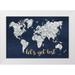 Rae Marla 24x17 White Modern Wood Framed Museum Art Print Titled - Lets Get Lost World Map