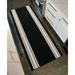 Machine Washable Custom Size Runner Rug Skid Resistant Backing Rug Runners Solid Bordered Black Color Customize Length by Feet in USA Facility 26 31.5 or 36 Width