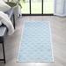 Well Woven Moroccan Trellis 2 x 5 Runner Rug Light Blue & Ivory