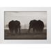 Fitzharris Tim 14x11 White Modern Wood Framed Museum Art Print Titled - African Elephants at sunrise-Amboseli National Reserve-Kenya Sepia