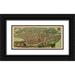 Mortier 32x16 Black Ornate Wood Framed with Double Matting Museum Art Print Titled - Rome Panoramic Italy - Mortier 1704