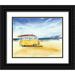 Anonymous 18x15 Black Ornate Wood Framed with Double Matting Museum Art Print Titled - Yellow Minivan with Surfboards