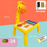 Kids Drawing Desk with Projector Educational Toys with Singing Function Detachable Projection Painting Table for Child 24 Charging