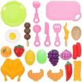 23Pcs Kids Kitchen Toys Food Cutting Toys Fake Fruits Vegetables Cutting Play Foods Set