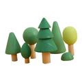 7Pcs Wood Blocks Building Stacking Tree Shape Stacker Baby Development Educational Montessori Handcrafted Creative Toy for 18 Months Green