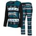 Women's FOCO Midnight Green Philadelphia Eagles Holiday Ugly Pajama Set