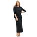 Plus Size Women's 2-Piece Stretch Crepe Single-Breasted Maxi Jacket Dress by Jessica London in Black (Size 12 W)