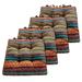 Southwest Triple-Layered Chair Pad 4 Piece Set by Greenland Home Fashions in Siesta