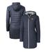 Women's Cutter & Buck Heather Navy Cal Bears Rainier Primaloft Eco Hooded Long Coat