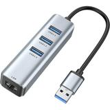 USB 3.0 to Ethernet Adapter 3-Port USB 3.0 Hub with RJ45 10/100/1000 Gigabit Ethernet Adapter Support Windows 10 8.1 Mac OS Surface Pro Linux Chromebook and More