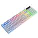 USB Wired Gaming Keyboard RGB Colorful Light Waterproof Mechanical Keyboard Ergonomic Design 104-Key USB Wired Game Keyboard for Computer Video Game