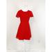 J. Crew Dresses | J Crew Womens Short Sleeve Crew Neck Lace Mini Dress In Red Fit And Flare | Color: Red | Size: 0