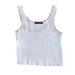 Brandy Melville Tops | Brandy Melville Cotton Ribbed Crop Tank With Lace Edges | Color: White | Size: One Size