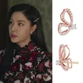 Boucles d'oreilles papillon Han So Hee Star pour femmes même Hyun Bin Son Ye Jin clous d'oreille
