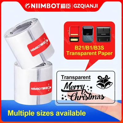 Niimbot-Rouleau d'autocollants transparents B21 papier d'impression d'étiquettes autocollant de