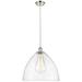 Ballston Bristol Glass 16" Polished Nickel LED Pendant With Seedy Shad