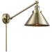 Briarcliff 10" Antique Brass LED Swing Arm With Antique Brass Shade