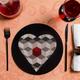 Placemat Black Red Grey Art deco.High gloss melamine. 10 inch or 25 cms diameter please measure plate before purchase. Set of 2, 4 or 6