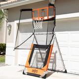 Hall Of Games Outdoor 2-in-1 Basketball & Baseball Pitchback Training Game Steel/Rubber/Polycarbonate in Black/Gray/Orange | Wayfair BG300Y21002