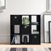Ebern Designs Inaayah 26.5 H x 26.7 W Cube Bookcase w/ Bins Wood in Black | 26.5 H x 26.7 W x 7.9 D in | Wayfair ZIPC2451 27473157