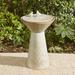 Kelly Clarkson Home Loulou Two Birds Embossed Plant Pattern Pedestal Ceramic Fountain w/ Light | 27.5 H x 17.25 W x 17.25 D in | Wayfair