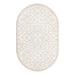 White 49 x 0.5 in Indoor Area Rug - Charlton Home® Anah Damask Snow/Beige Area Rug Polypropylene | 49 W x 0.5 D in | Wayfair