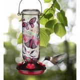 Regal Art & Gift Scarlet Hummingbird Feeder - Butterfly Glass in Pink/Red | 10.5 H x 5 W x 5 D in | Wayfair 13142