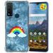 TalkingCase Slim Phone Case Compatible for Cricket Dream 5G AT&T Radiant Max 5G/Fusion 5G Glass Screen Protector Incl Rainbow Cloud Print Lightweight Flexible Soft USA