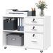 Latitude Run® 3-Drawer Mobile Lateral Filing Cabinet Wood in Brown/White | 25.6 H x 35 W x 15.6 D in | Wayfair 4A848132C5E64EABAECE4FA49BECB9E4